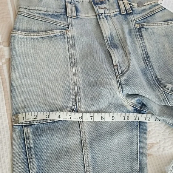 Isabel Marant Eliot High Waist Tapered Leg Jeans Size 38 Light Wash Blue - Picture 10 of 10